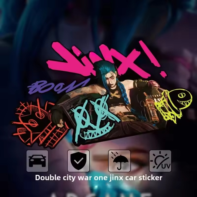 Car Accessories Nz - Arcane Jinx Graffiti Reflective Car Sticker