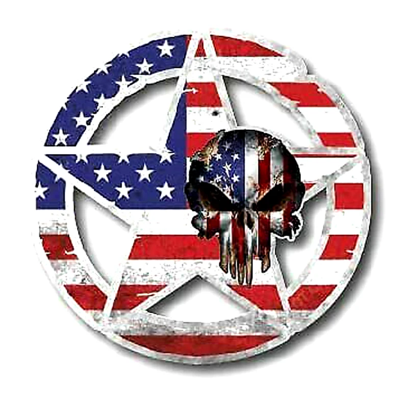 Car Accessories Usa - Car Stickers ARMY STAR SKULL USMC