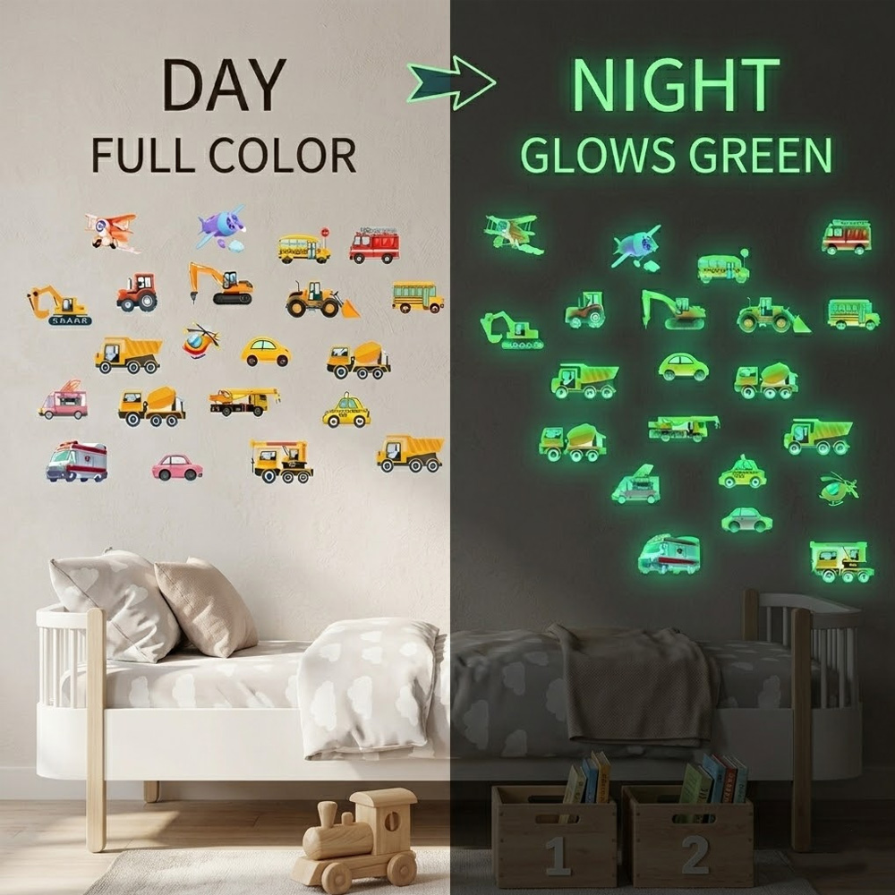 Car Accessories Nz - Luminous Car Wall Sticker 21Pcs Set