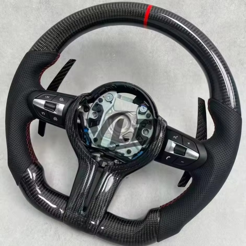 Car Accessories For Steering Wheel - Customized Carbon Fiber Leather Car Steering