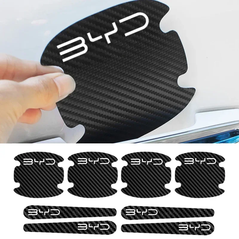 Car Door Handle Protector - 8Pcs Carbon Fiber Car Door Handle