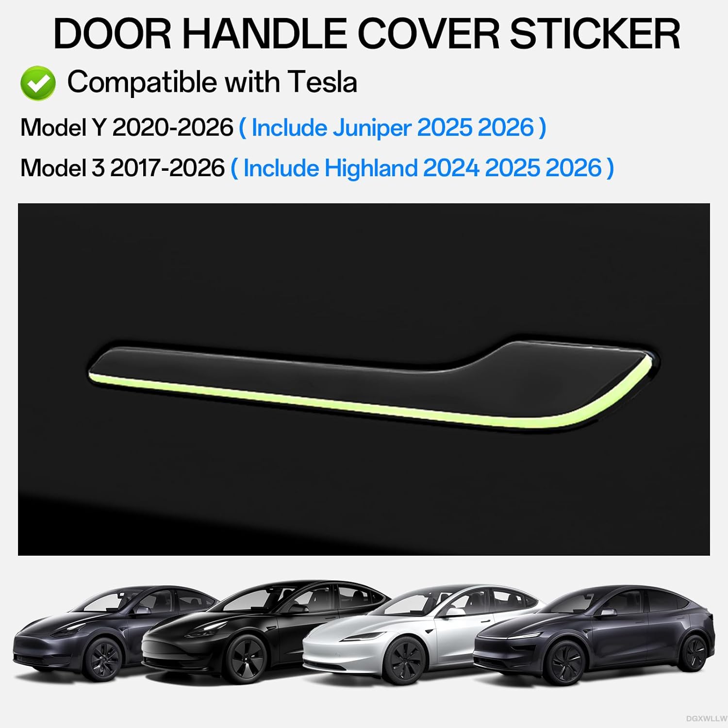 For Tesla Car Sticker Model 3  - Car Door Handle Protector 评论和价格