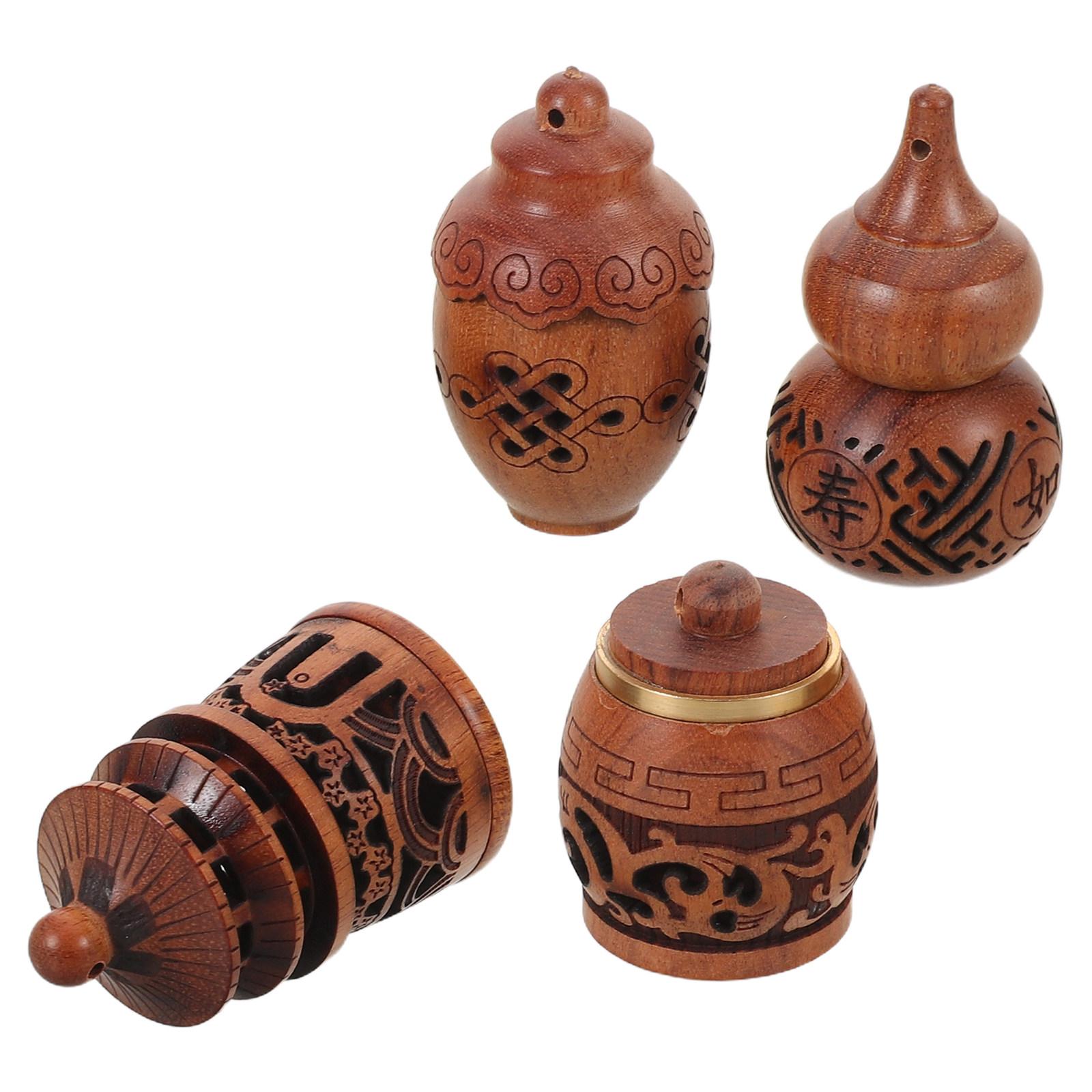 4Pcs Wooden Hollow Carved Diff - Car Fragrance Diffuser 评论和价格