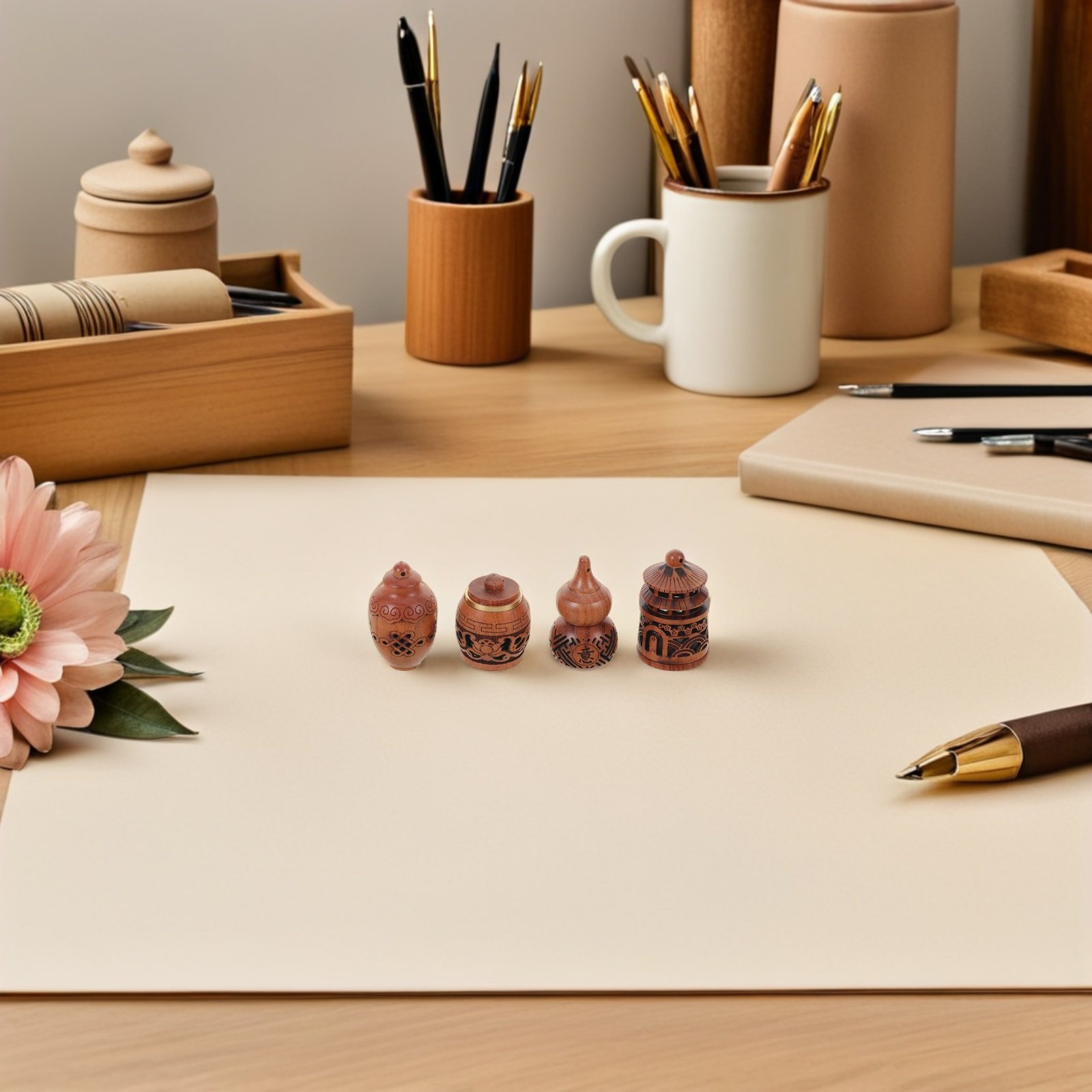 4Pcs Wooden Hollow Carved Diff - Car Fragrance Diffuser 评论和价格