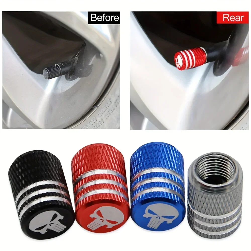 NEW 4pcs Skull Pattern Tire Va - Steering Wheel Cover 评论和价格