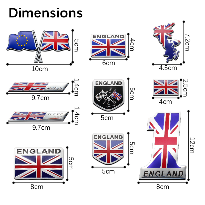 3D Aluminum ENGLAND United Kin - Car Accessories Uk 评论和价格