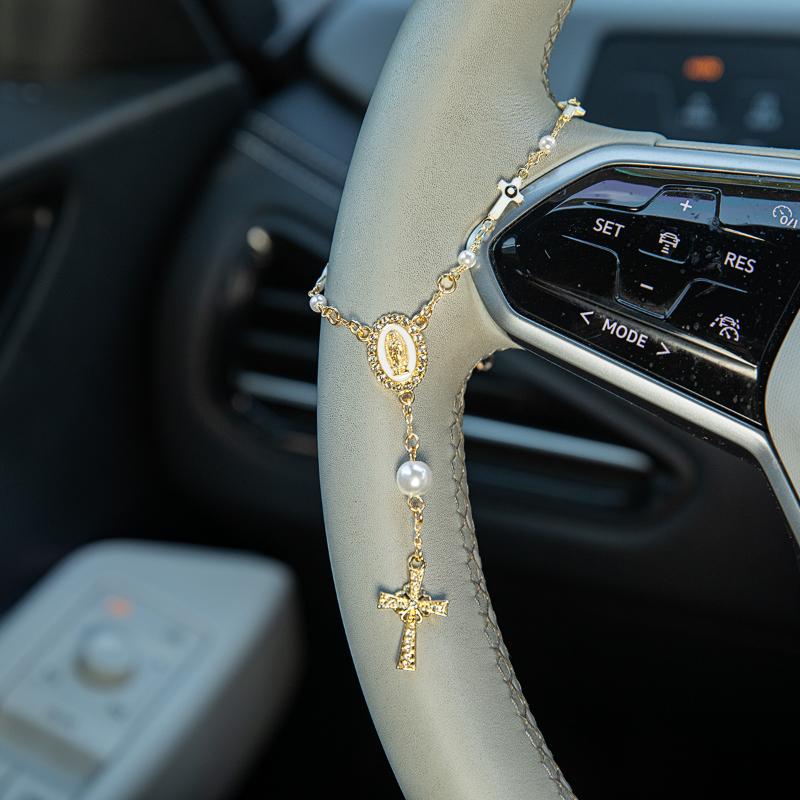 Steering Wheel Rosary Ornament - Car Accessories Unique 评论和价格