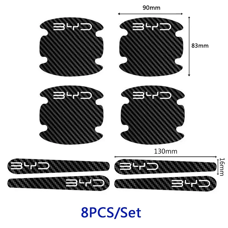 8Pcs Carbon Fiber Car Door Han - Car Door Handle Protector 评论和价格