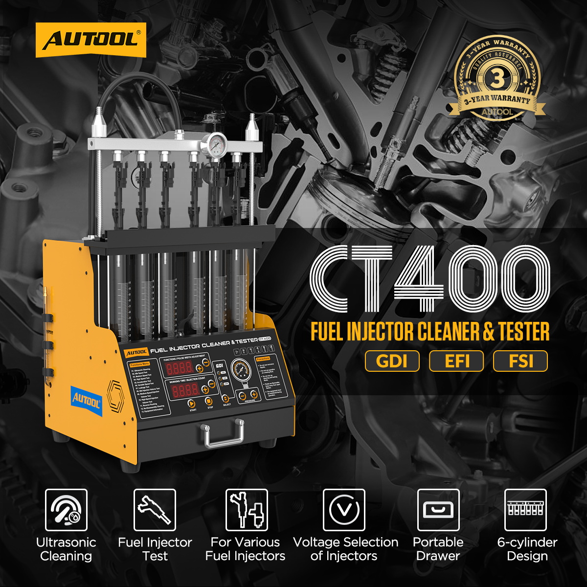 AUTOOL CT400 Car GDI EFI FEI F - Fuel Injector Cleaner 评论和价格